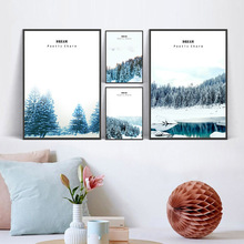 Home Decor Painting Snow Landscape Beautiful Nordic Minimalist Modern Space Wall Art For Living Room Poster Canvas Unframed 2024 - buy cheap