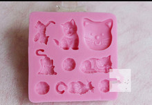 Free shipping All kinds of modelling of cat chocolate silicone mold fondant Cake decoration mold (si205) 2024 - buy cheap