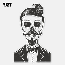 YJZT 8.4CM*13.4CM Personality Gentleman Skull Helmet Motorcycle Car Sticker Decal 6-2990 2024 - buy cheap