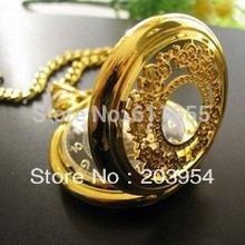 Free shipping 1pcs/lot 2017 gold hand wind mechanical military pocket watch fob vintage chain women antique gift steampunk clock 2024 - buy cheap