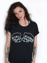 Девушка мощность Феминистская Футболка Harajuku футболка женская мода Grl Pwr Tumblr графическая рубашка Топы Футболки женские с коротким рукавом o-образным вырезом рубашки 2024 - купить недорого