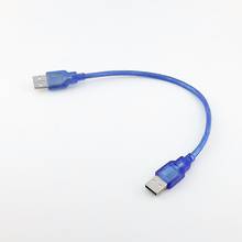 1 шт., кабель-удлинитель для передачи данных USB 2,0 A папа-Папа, синий, 1 фут, 30 см 2024 - купить недорого