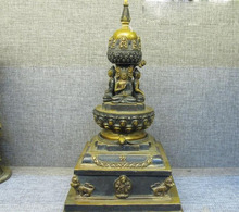 Непальская фиолетовая бронза красная медь Sakyamuni Будда Тибетский буддизм башня пагода Бесплатная доставка 2022 - купить недорого
