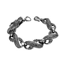 Fashion Dragon Men Women Black Statement Cool Biker Bracelets Vintage Silver Charms Fine Jewelry Accessories Pulseira Masculina 2024 - buy cheap