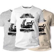 Camiseta clássica vintage carros vespa scooter, 50 ccm, 100% algodão, masculina, 2019, ideias de camisetas para homens 2024 - compre barato