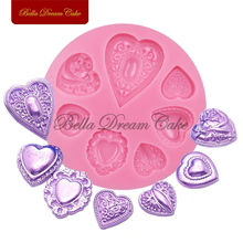 Heart Jewelry Diamonds Silicone Mold for Fondant Cake Decorations Chocolate Cupcake Moulds Baking Cake Decorating Tools SM-220 2024 - buy cheap