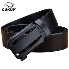 CUKUP 2018 Top Quality Real Cowskin Leather Belts Novelty Hollowed Automatic Buckle Metal Male Belt Accessories for Men NCK641 2024 - buy cheap