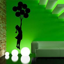 Free Shipping BANKSY WALL STICKER BALLOON GIRL STYLE DECAL,Free shipping Height 55cm-160cm Three Sizes 2024 - buy cheap