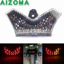 Светодиодная интегрированная задняя фара для мотоциклов, сигналы поворота, стоп светильник для Kawasaki ZX14 ZX14R ZZR1400 2006 2007 2008 2009 2010 2024 - купить недорого