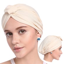 2019 Moda Mulheres Muçulmanas Lenço Hat Sólidos Modal Inner Hijabs Verão Fina Elástica Cabeça Envoltório Indiano Chapéus Tampas Turbante Para senhora 2024 - compre barato