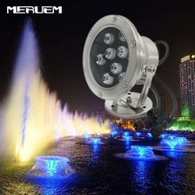 Free shipping 10pcs/lot RGB LED Pool Light IP68 DC12V 6W 9W Stainless Steel LED Underwater Light Swimming Pool Led for Fountain 2024 - buy cheap