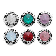 10pcs/lot Rhinestone Snap Mix Colors Ginger Metal Round 18mm Snap Buttons Jewelry Accessories fit Snap Bracelet Bangles 2024 - buy cheap