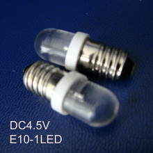 High quality 4.5Vdc E10 led Indicator light,Led E10 bulb,Led E10 DC4.5V Dashboard Warning Indicator free shipping 100pcs/lot 2024 - buy cheap