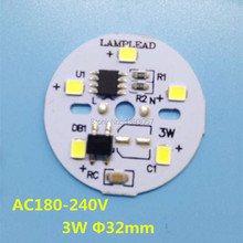 20pcs High PF Driverless Light Source 3W 32mm LED PCB, AC180-240V Directly Needn't Driver SMD 2835 Bulbs Panel Excellent Qualit 2024 - buy cheap
