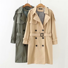 Fashion Spring Autumn Trench Coat Women 2019 Plus size XL-5XL Long Windbreaker Female Belt Double-breasted Casual Trench G290 2024 - buy cheap