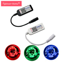 Mini controlador bluetooth, controlador de led rgb com 3 canais, 5 a 24v, aplicativo ios/android, para faixa de led 5050 rgb 2024 - compre barato