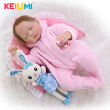 KEIUMI-Muñeca realista de bebé Reborn, juguete de cuerpo de tela de vinilo, 22 pulgadas, 55 cm, regalo de Navidad 2024 - compra barato