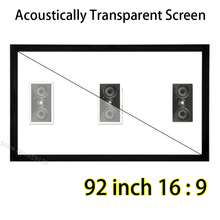 Tela de transmissão de som, imagem de qualidade de 92 polegadas, tela de projeção com armação fixa 16x9, melhor para sala de home theater 2024 - compre barato
