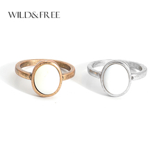 Wild & Free Vintage Antique Gold Single Rings With Natural Shell Round Geometric Oval Ring For Women Summer Beach Jewelry 2024 - buy cheap