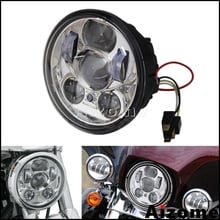 Chrome Motorcycle LED Headlight 5 3/4" Projector Headlight Headlamp For Harley Sportster Dyna Softail XL 1200 883 FXD FXS FXR 2024 - buy cheap