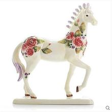 flowers ceramic horse home decor crafts room decoration ceramic kawaii ornament porcelain garden animal figurines decorations 2024 - buy cheap