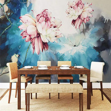 American retro painting lotus background wall professional production mural wholesale wallpaper mural poster photo wall 2024 - buy cheap