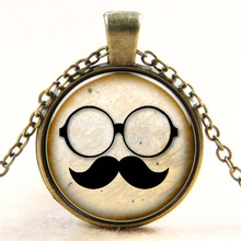 Oneckoha tempo na moda pedra pingente bigode óculos bonito segredo médico colar steampunk jóias choker colar 2024 - compre barato