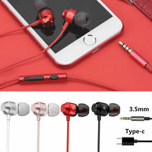 HIFI Super Bass Stereo Sports Earphone In-Ear Headset with Microphone Type-c 3.5mm Wired Earphones Earbuds 2024 - buy cheap