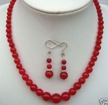 Collares de moda para mujer, alta calidad, 6-14mm, Calcedonia roja, collar de cuentas redondas, pendientes de 18" 2024 - compra barato