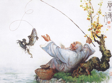 Old man fishing Painting For Embroidery Needlework 14CT Counted Unprinted DIY Cross Stitch Kits Handmade Art Wall Decor 2024 - buy cheap