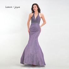 Vestidos de Noche formales Limon joyce, vestidos de noche largos 2020 sexis con pedrería y espalda descubierta, vestidos de fiesta de sirena de talla grande abendkleider 2024 - compra barato