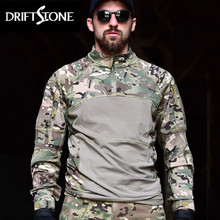 Camisetas tácticas militares para hombre, camisa de combate Airsoft, camuflaje, manga larga, uniforme Militar Multicam, ropa del ejército 2024 - compra barato