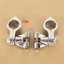 1.25" 32mm Chrome Pinless Engine Guard Footpeg Clamps Mounting Kit For Harley 2024 - buy cheap