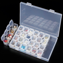 Hot Sale 28 Grids Clear Empty Storage Container Box Case for Nail Art Tips Rhinestone Gems Jewelry Storage Box Nail Tips Case 2024 - buy cheap