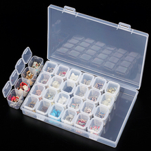 New 28 Cells Clear Empty Storage Container Box Case for Nail Art Tips Rhinestone Gems Nail Storage Container Nail Tips Case 2024 - buy cheap