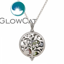 V1273 Plant Tree Pendant Perfume Essential Oil Aromatherapy Locket Charm Necklace 2024 - buy cheap