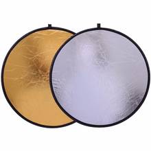 CY 2 in 1 43"/110cm Gold an silver Handhold Multi Collapsible Portable Disc Light Reflector for Photography Studio Accessories 2024 - buy cheap