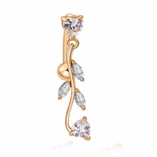 2018 Flower Shaped High Quality Medical Steel Buckle Gold Color Piercing Navel Belly Button Ring Ombligo Crystal Body Jewelry 2024 - buy cheap