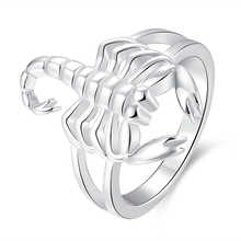 Anillo Chapado en plata para hombre y mujer, joyería de moda de plata, regalo de escorpión dominante, de alta calidad, venta al por mayor 2024 - compra barato