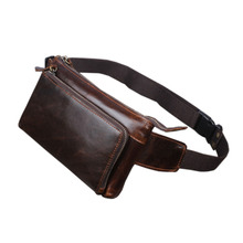 Men Oil Wax Leather Cowhide Vintage Travel Cell/Mobile Phone Hip Bum Belt Pouch Fanny Pack Waist Purse Bag 2024 - buy cheap