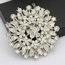 Luxury Huge Flower Crystals Vintage Brooch For Wedding Party Popular New Design Top Crystals Broaches Pins 2024 - buy cheap