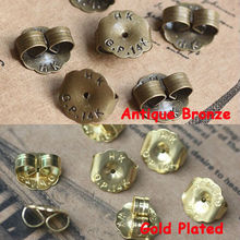 500 piezas de bronce antiguo al por mayor, oro plateado, 9mm de largo, Tuercas para pendientes, accesorios y ajustes para pendientes 2024 - compra barato
