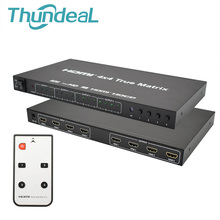 ThundeaL-interruptor divisor Matriz HDMI 4x4 HD 4K 2K HDMI, 4 entradas y 4 salidas 3D 1080P 60Hz, Adaptador convertidor de matriz verdadera + mando a distancia 2024 - compra barato