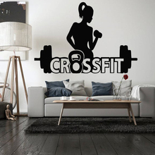 Crossfit Gym Wall Decals Bedroom Interior Decor Vinyl Wall Sticker Motivation Workout Fitness Sport Girl Bodybuilding Mural S189 2024 - buy cheap