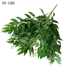 YO CHO белые Искусственные растения 5 вилок ивовые ветви зеленые листья пластиковая трава для сада наружные украшения Шелковые поддельные Планты 2024 - купить недорого