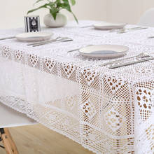 White Lace Crocheted Tablecloth Cotton Rectangle Table Cloth Home Hotel Textile Decor 2024 - buy cheap