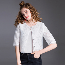 Factory White jacket female 2020 spring and summer new fashion small fragrance lace embroidery Korean shawl short jacket wj2655 2024 - buy cheap