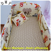 6PCS Baby Crib Cot Bedding Set,kit berço Crib Bumper protetor de berco (4bumpers+sheet+pillow cover) 2024 - buy cheap
