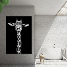 Arte de parede de elefante preto e branco, girafa de leopardo, pintura em tela, posteres e impressões nórdicas, imagem de parede para sala, decoração de casa 2024 - compre barato