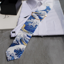 Kanagawa-Corbata de serie de fantasía rediseñada para hombre, corbata para boda, regalo de fiesta occidental, Europa, Envío Gratis 2024 - compra barato